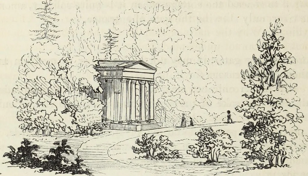 An illustration from The landscape gardening and landscape architecture of the late Humphry Repton, esq., being his entire works on these subjects : ...with historical and scientific introduction, a systematic analysis, a biographical notice, notes, and copious alphabetical index, 1840, leaf 295