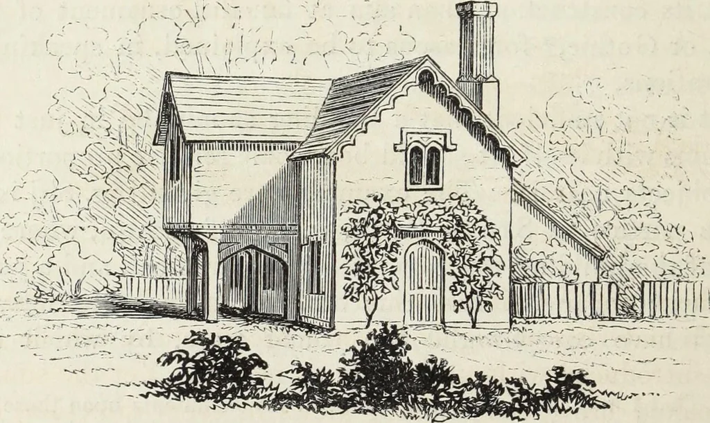 An illustration from The landscape gardening and landscape architecture of the late Humphry Repton, esq., being his entire works on these subjects : ...with historical and scientific introduction, a systematic analysis, a biographical notice, notes, and copious alphabetical index, 1840, leaf 295