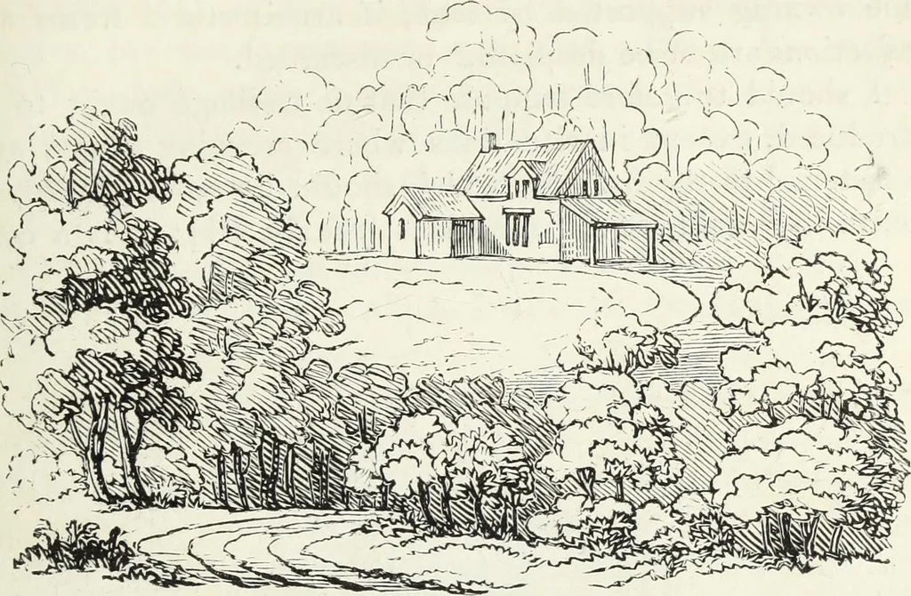 An illustration from The landscape gardening and landscape architecture of the late Humphry Repton, esq., being his entire works on these subjects : ...with historical and scientific introduction, a systematic analysis, a biographical notice, notes, and copious alphabetical index, 1840, leaf 298
