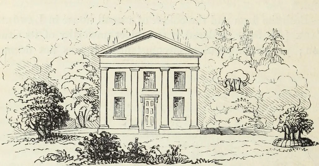 An illustration from The landscape gardening and landscape architecture of the late Humphry Repton, esq., being his entire works on these subjects : ...with historical and scientific introduction, a systematic analysis, a biographical notice, notes, and copious alphabetical index, 1840, leaf 303