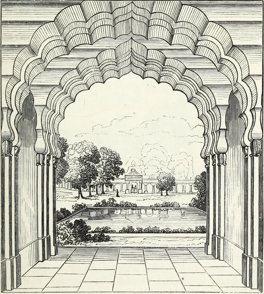 An illustration from The landscape gardening and landscape architecture of the late Humphry Repton, esq., being his entire works on these subjects : ...with historical and scientific introduction, a systematic analysis, a biographical notice, notes, and copious alphabetical index, 1840, leaf 422