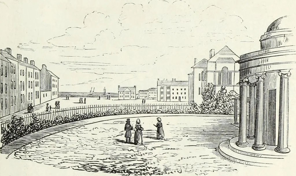 An illustration from The landscape gardening and landscape architecture of the late Humphry Repton, esq., being his entire works on these subjects : ...with historical and scientific introduction, a systematic analysis, a biographical notice, notes, and copious alphabetical index, 1840, leaf 444