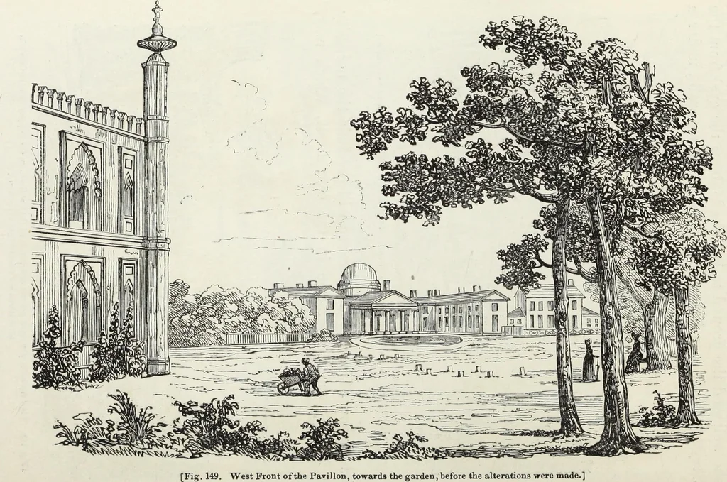 An illustration from The landscape gardening and landscape architecture of the late Humphry Repton, esq., being his entire works on these subjects : ...with historical and scientific introduction, a systematic analysis, a biographical notice, notes, and copious alphabetical index, 1840, leaf 445