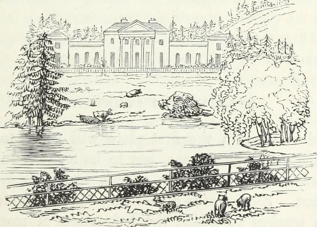An illustration from The landscape gardening and landscape architecture of the late Humphry Repton, esq., being his entire works on these subjects : ...with historical and scientific introduction, a systematic analysis, a biographical notice, notes, and copious alphabetical index, 1840, leaf 454