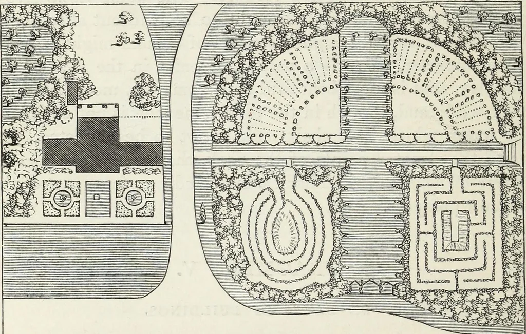 An illustration from The landscape gardening and landscape architecture of the late Humphry Repton, esq., being his entire works on these subjects : ...with historical and scientific introduction, a systematic analysis, a biographical notice, notes, and copious alphabetical index, 1840, leaf 463