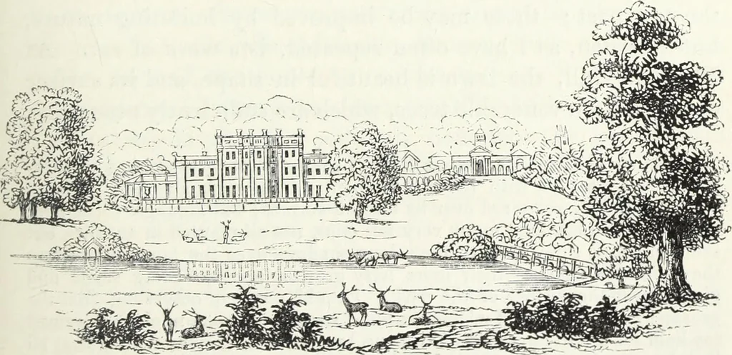 An illustration from The landscape gardening and landscape architecture of the late Humphry Repton, esq., being his entire works on these subjects : ...with historical and scientific introduction, a systematic analysis, a biographical notice, notes, and copious alphabetical index, 1840, leaf 470