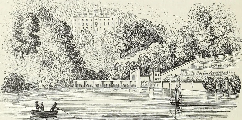 An illustration from The landscape gardening and landscape architecture of the late Humphry Repton, esq., being his entire works on these subjects : ...with historical and scientific introduction, a systematic analysis, a biographical notice, notes, and copious alphabetical index, 1840, leaf 491