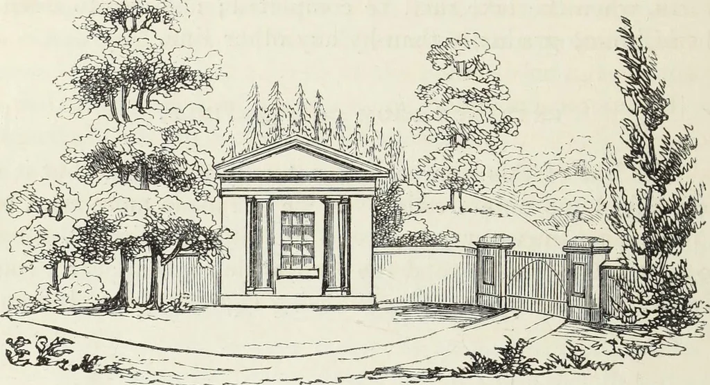 An illustration from The landscape gardening and landscape architecture of the late Humphry Repton, esq., being his entire works on these subjects : ...with historical and scientific introduction, a systematic analysis, a biographical notice, notes, and copious alphabetical index, 1840, leaf 507