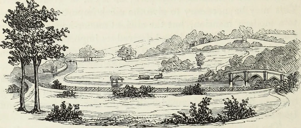 An illustration from The landscape gardening and landscape architecture of the late Humphry Repton, esq., being his entire works on these subjects : ...with historical and scientific introduction, a systematic analysis, a biographical notice, notes, and copious alphabetical index, 1840, leaf 541
