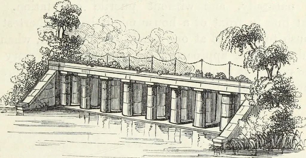 An illustration from The landscape gardening and landscape architecture of the late Humphry Repton, esq., being his entire works on these subjects : ...with historical and scientific introduction, a systematic analysis, a biographical notice, notes, and copious alphabetical index, 1840, leaf 586