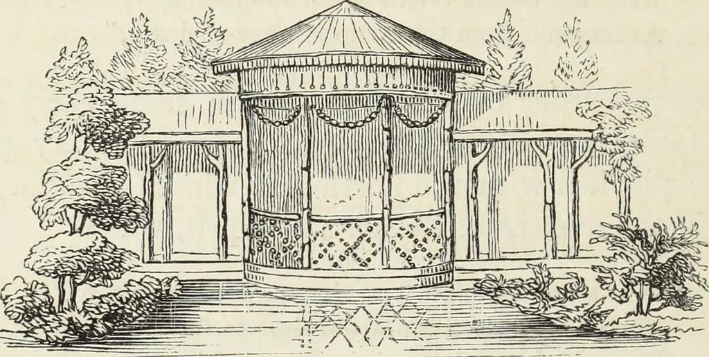 An illustration from The landscape gardening and landscape architecture of the late Humphry Repton, esq., being his entire works on these subjects : ...with historical and scientific introduction, a systematic analysis, a biographical notice, notes, and copious alphabetical index, 1840, leaf 593