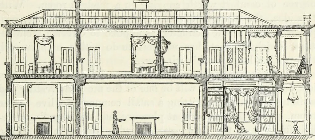 An illustration from The landscape gardening and landscape architecture of the late Humphry Repton, esq., being his entire works on these subjects : ...with historical and scientific introduction, a systematic analysis, a biographical notice, notes, and copious alphabetical index, 1840, leaf 626
