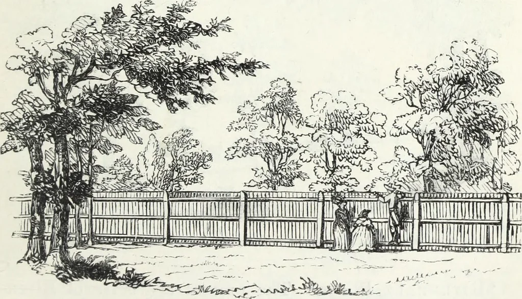 An illustration from The landscape gardening and landscape architecture of the late Humphry Repton, esq., being his entire works on these subjects : ...with historical and scientific introduction, a systematic analysis, a biographical notice, notes, and copious alphabetical index, 1840, leaf 82