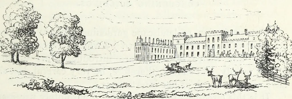 An illustration from The landscape gardening and landscape architecture of the late Humphry Repton, esq., being his entire works on these subjects : ...with historical and scientific introduction, a systematic analysis, a biographical notice, notes, and copious alphabetical index, 1840, leaf 92