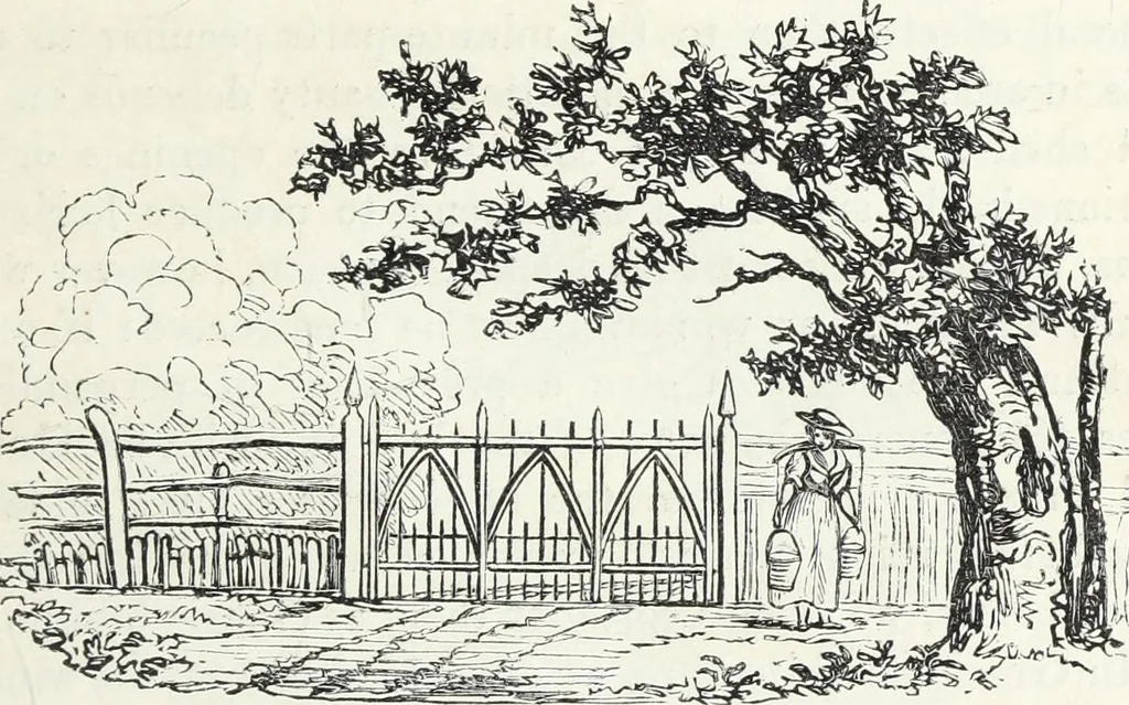 An illustration from The landscape gardening and landscape architecture of the late Humphry Repton, esq., being his entire works on these subjects : ...with historical and scientific introduction, a systematic analysis, a biographical notice, notes, and copious alphabetical index, 1840, leaf 96