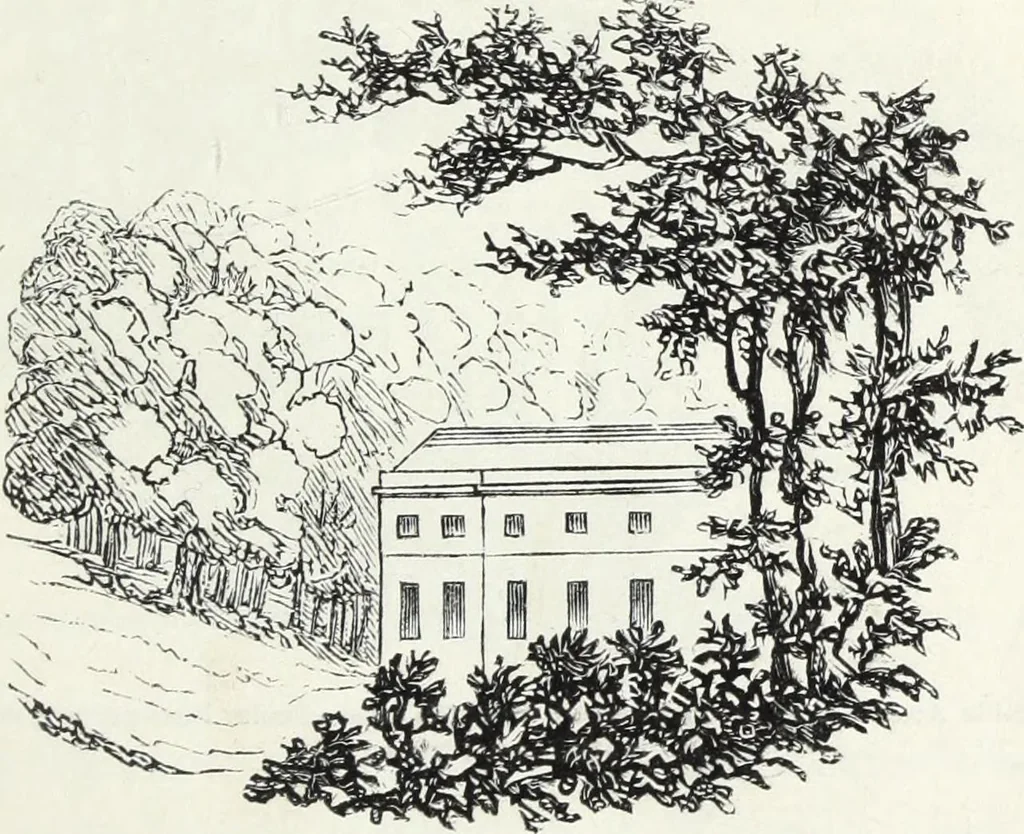 An illustration from The landscape gardening and landscape architecture of the late Humphry Repton, esq., being his entire works on these subjects : ...with historical and scientific introduction, a systematic analysis, a biographical notice, notes, and copious alphabetical index, 1840, leaf 98