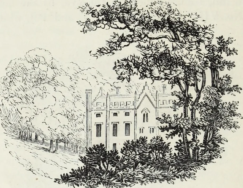 An illustration from The landscape gardening and landscape architecture of the late Humphry Repton, esq., being his entire works on these subjects : ...with historical and scientific introduction, a systematic analysis, a biographical notice, notes, and copious alphabetical index, 1840, leaf 99