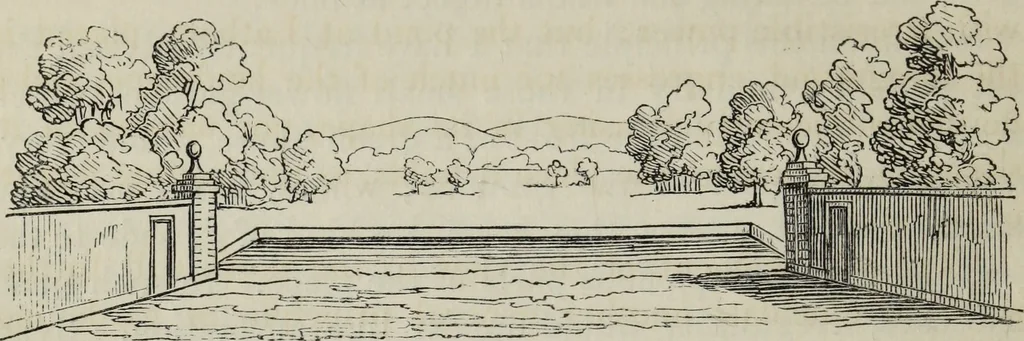 An illustration from The landscape gardening and landscape architecture of the late Humphry Repton, esq., being his entire works on these subjects : ...with historical and scientific introduction, a systematic analysis, a biographical notice, notes, and copious alphabetical index, 1840, leaf 129