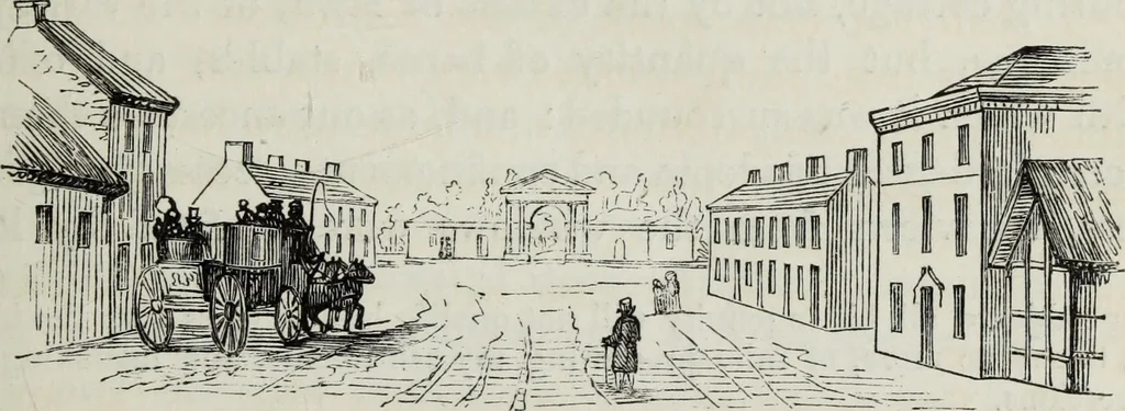 An illustration from The landscape gardening and landscape architecture of the late Humphry Repton, esq., being his entire works on these subjects : ...with historical and scientific introduction, a systematic analysis, a biographical notice, notes, and copious alphabetical index, 1840, leaf 134