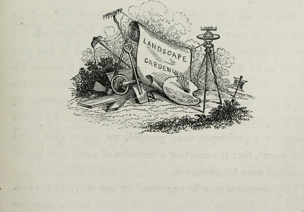 An illustration from The landscape gardening and landscape architecture of the late Humphry Repton, esq., being his entire works on these subjects : ...with historical and scientific introduction, a systematic analysis, a biographical notice, notes, and copious alphabetical index, 1840, leaf 162