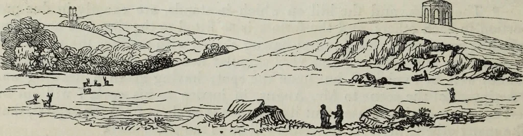 An illustration from The landscape gardening and landscape architecture of the late Humphry Repton, esq., being his entire works on these subjects : ...with historical and scientific introduction, a systematic analysis, a biographical notice, notes, and copious alphabetical index, 1840, leaf 183