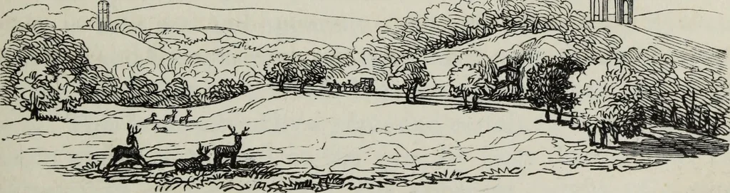 An illustration from The landscape gardening and landscape architecture of the late Humphry Repton, esq., being his entire works on these subjects : ...with historical and scientific introduction, a systematic analysis, a biographical notice, notes, and copious alphabetical index, 1840, leaf 184