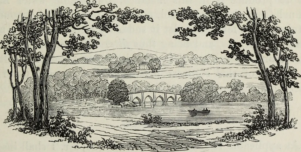 An illustration from The landscape gardening and landscape architecture of the late Humphry Repton, esq., being his entire works on these subjects : ...with historical and scientific introduction, a systematic analysis, a biographical notice, notes, and copious alphabetical index, 1840, leaf 206