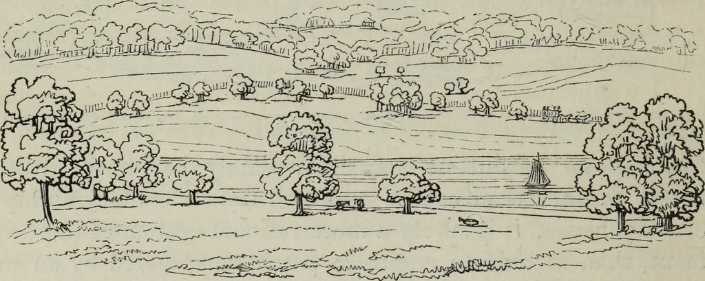 An illustration from The landscape gardening and landscape architecture of the late Humphry Repton, esq., being his entire works on these subjects : ...with historical and scientific introduction, a systematic analysis, a biographical notice, notes, and copious alphabetical index, 1840, leaf 227
