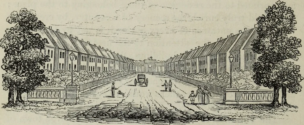 An illustration from The landscape gardening and landscape architecture of the late Humphry Repton, esq., being his entire works on these subjects : ...with historical and scientific introduction, a systematic analysis, a biographical notice, notes, and copious alphabetical index, 1840, leaf 291