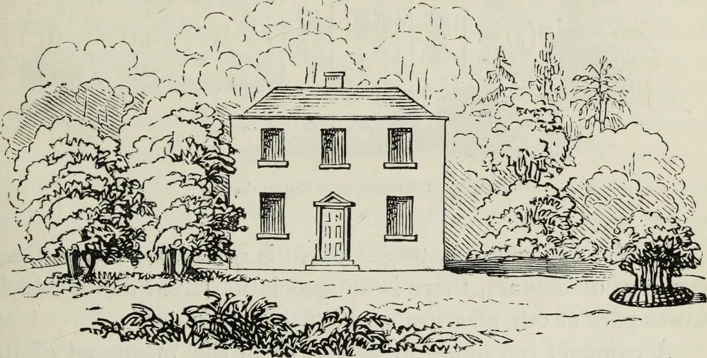 An illustration from The landscape gardening and landscape architecture of the late Humphry Repton, esq., being his entire works on these subjects : ...with historical and scientific introduction, a systematic analysis, a biographical notice, notes, and copious alphabetical index, 1840, leaf 302
