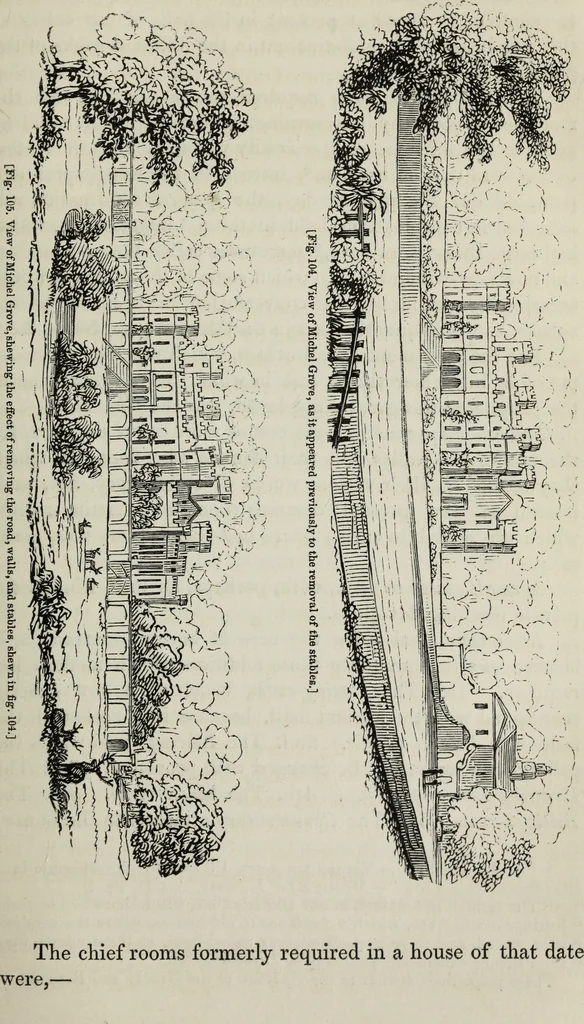 An illustration from The landscape gardening and landscape architecture of the late Humphry Repton, esq., being his entire works on these subjects : ...with historical and scientific introduction, a systematic analysis, a biographical notice, notes, and copious alphabetical index, 1840, leaf 316