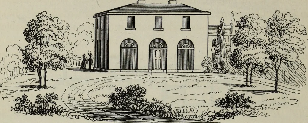 An illustration from The landscape gardening and landscape architecture of the late Humphry Repton, esq., being his entire works on these subjects : ...with historical and scientific introduction, a systematic analysis, a biographical notice, notes, and copious alphabetical index, 1840, leaf 323