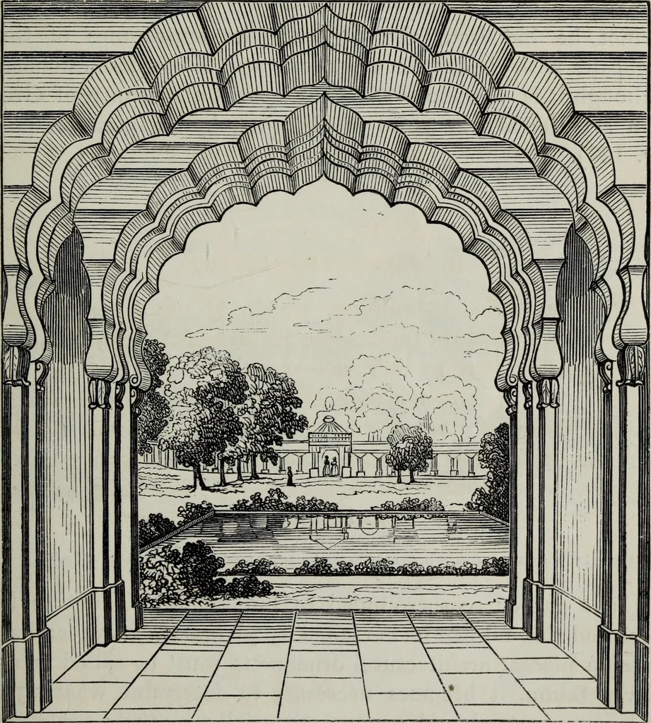 An illustration from The landscape gardening and landscape architecture of the late Humphry Repton, esq., being his entire works on these subjects : ...with historical and scientific introduction, a systematic analysis, a biographical notice, notes, and copious alphabetical index, 1840, leaf 422