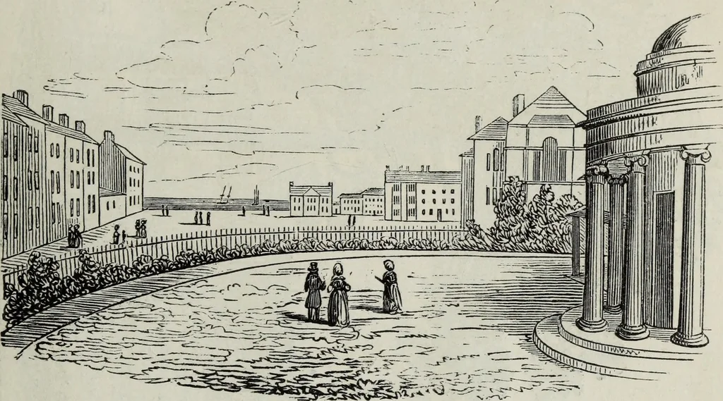 An illustration from The landscape gardening and landscape architecture of the late Humphry Repton, esq., being his entire works on these subjects : ...with historical and scientific introduction, a systematic analysis, a biographical notice, notes, and copious alphabetical index, 1840, leaf 444