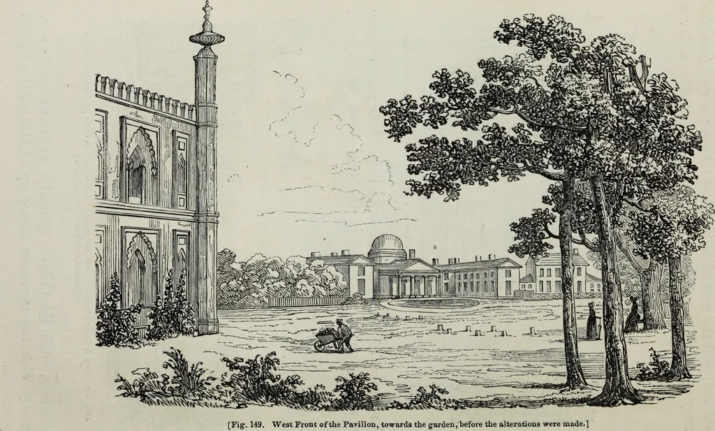 An illustration from The landscape gardening and landscape architecture of the late Humphry Repton, esq., being his entire works on these subjects : ...with historical and scientific introduction, a systematic analysis, a biographical notice, notes, and copious alphabetical index, 1840, leaf 445