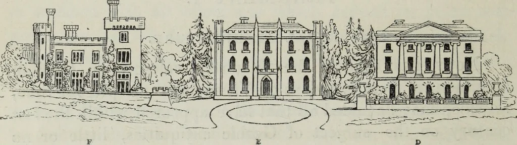 An illustration from The landscape gardening and landscape architecture of the late Humphry Repton, esq., being his entire works on these subjects : ...with historical and scientific introduction, a systematic analysis, a biographical notice, notes, and copious alphabetical index, 1840, leaf 453