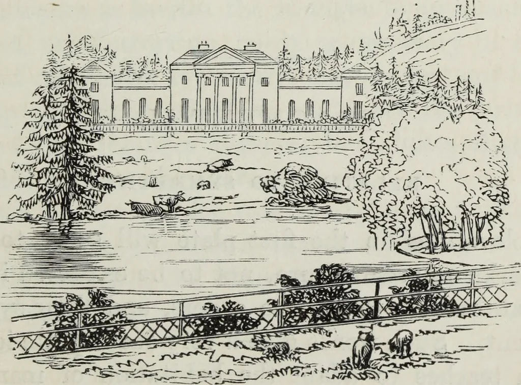 An illustration from The landscape gardening and landscape architecture of the late Humphry Repton, esq., being his entire works on these subjects : ...with historical and scientific introduction, a systematic analysis, a biographical notice, notes, and copious alphabetical index, 1840, leaf 454