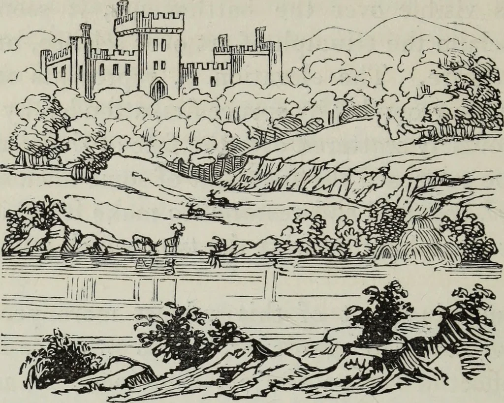 An illustration from The landscape gardening and landscape architecture of the late Humphry Repton, esq., being his entire works on these subjects : ...with historical and scientific introduction, a systematic analysis, a biographical notice, notes, and copious alphabetical index, 1840, leaf 455