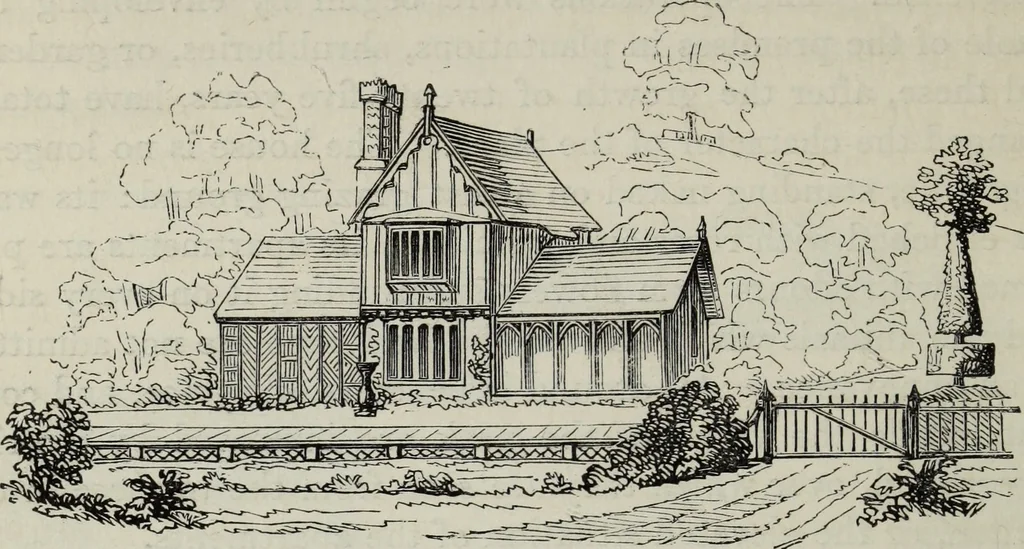 An illustration from The landscape gardening and landscape architecture of the late Humphry Repton, esq., being his entire works on these subjects : ...with historical and scientific introduction, a systematic analysis, a biographical notice, notes, and copious alphabetical index, 1840, leaf 463