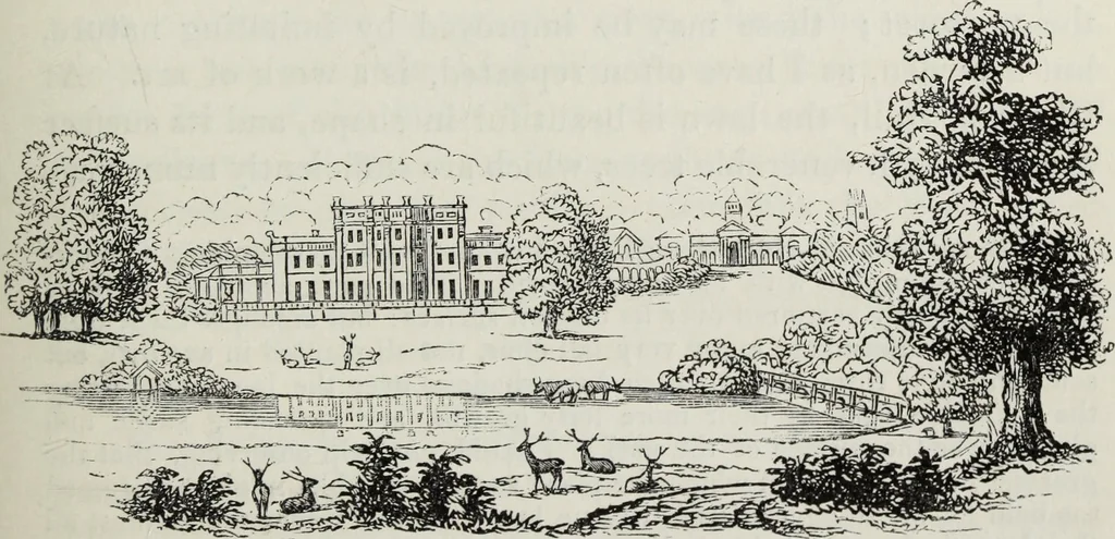 An illustration from The landscape gardening and landscape architecture of the late Humphry Repton, esq., being his entire works on these subjects : ...with historical and scientific introduction, a systematic analysis, a biographical notice, notes, and copious alphabetical index, 1840, leaf 470