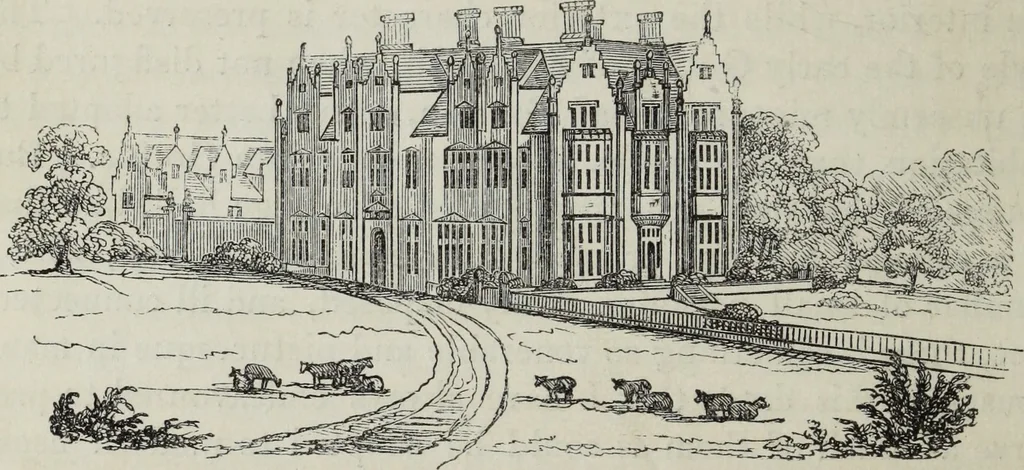 An illustration from The landscape gardening and landscape architecture of the late Humphry Repton, esq., being his entire works on these subjects : ...with historical and scientific introduction, a systematic analysis, a biographical notice, notes, and copious alphabetical index, 1840, leaf 477