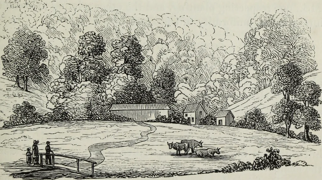 An illustration from The landscape gardening and landscape architecture of the late Humphry Repton, esq., being his entire works on these subjects : ...with historical and scientific introduction, a systematic analysis, a biographical notice, notes, and copious alphabetical index, 1840, leaf 490