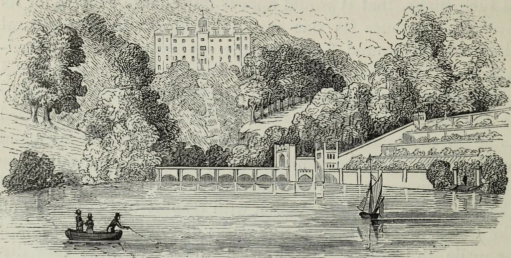 An illustration from The landscape gardening and landscape architecture of the late Humphry Repton, esq., being his entire works on these subjects : ...with historical and scientific introduction, a systematic analysis, a biographical notice, notes, and copious alphabetical index, 1840, leaf 491