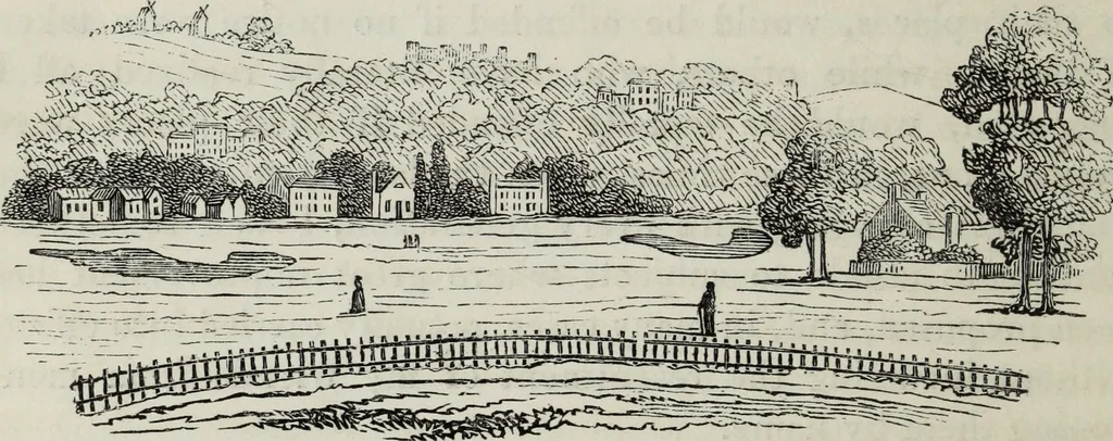 An illustration from The landscape gardening and landscape architecture of the late Humphry Repton, esq., being his entire works on these subjects : ...with historical and scientific introduction, a systematic analysis, a biographical notice, notes, and copious alphabetical index, 1840, leaf 515