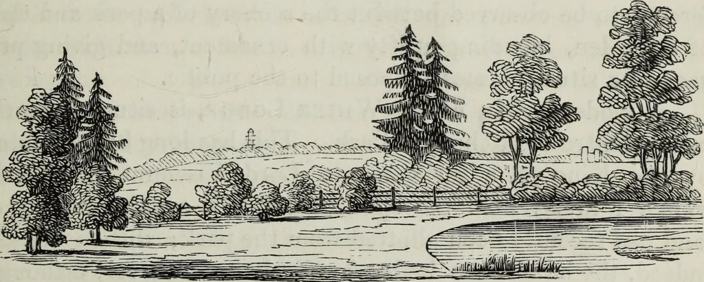 An illustration from The landscape gardening and landscape architecture of the late Humphry Repton, esq., being his entire works on these subjects : ...with historical and scientific introduction, a systematic analysis, a biographical notice, notes, and copious alphabetical index, 1840, leaf 520
