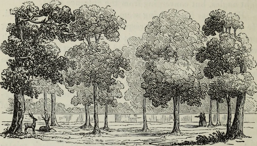 An illustration from The landscape gardening and landscape architecture of the late Humphry Repton, esq., being his entire works on these subjects : ...with historical and scientific introduction, a systematic analysis, a biographical notice, notes, and copious alphabetical index, 1840, leaf 531