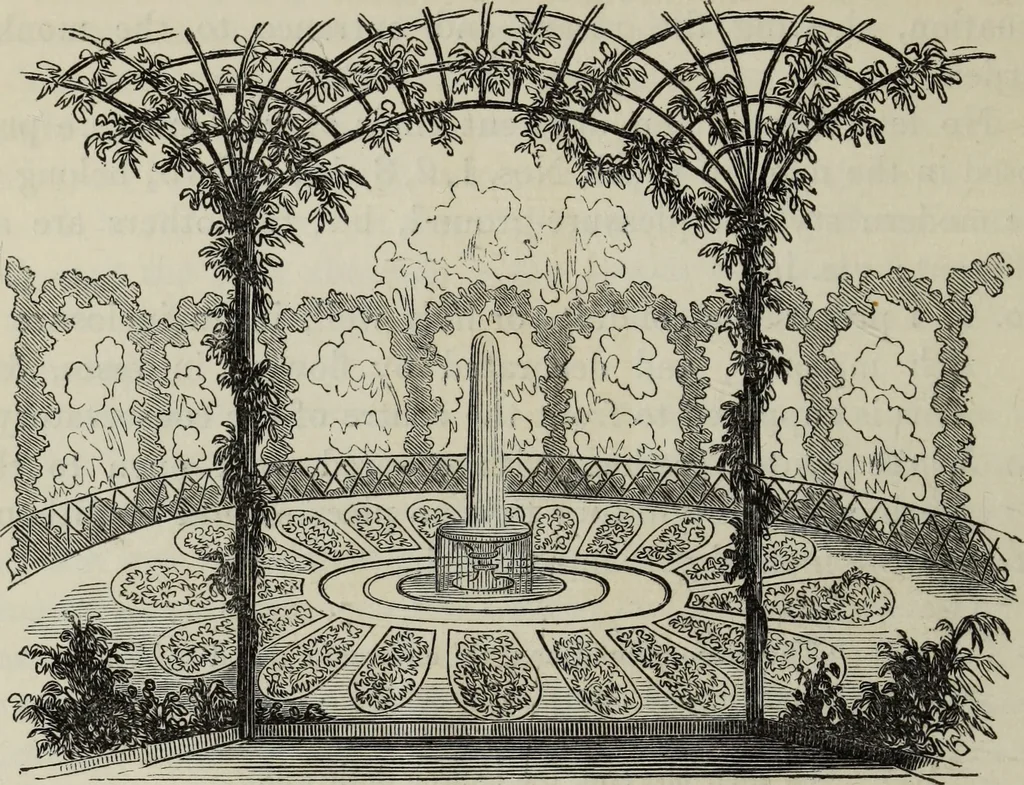 An illustration from The landscape gardening and landscape architecture of the late Humphry Repton, esq., being his entire works on these subjects : ...with historical and scientific introduction, a systematic analysis, a biographical notice, notes, and copious alphabetical index, 1840, leaf 571