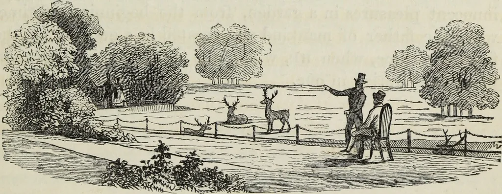 An illustration from The landscape gardening and landscape architecture of the late Humphry Repton, esq., being his entire works on these subjects : ...with historical and scientific introduction, a systematic analysis, a biographical notice, notes, and copious alphabetical index, 1840, leaf 576