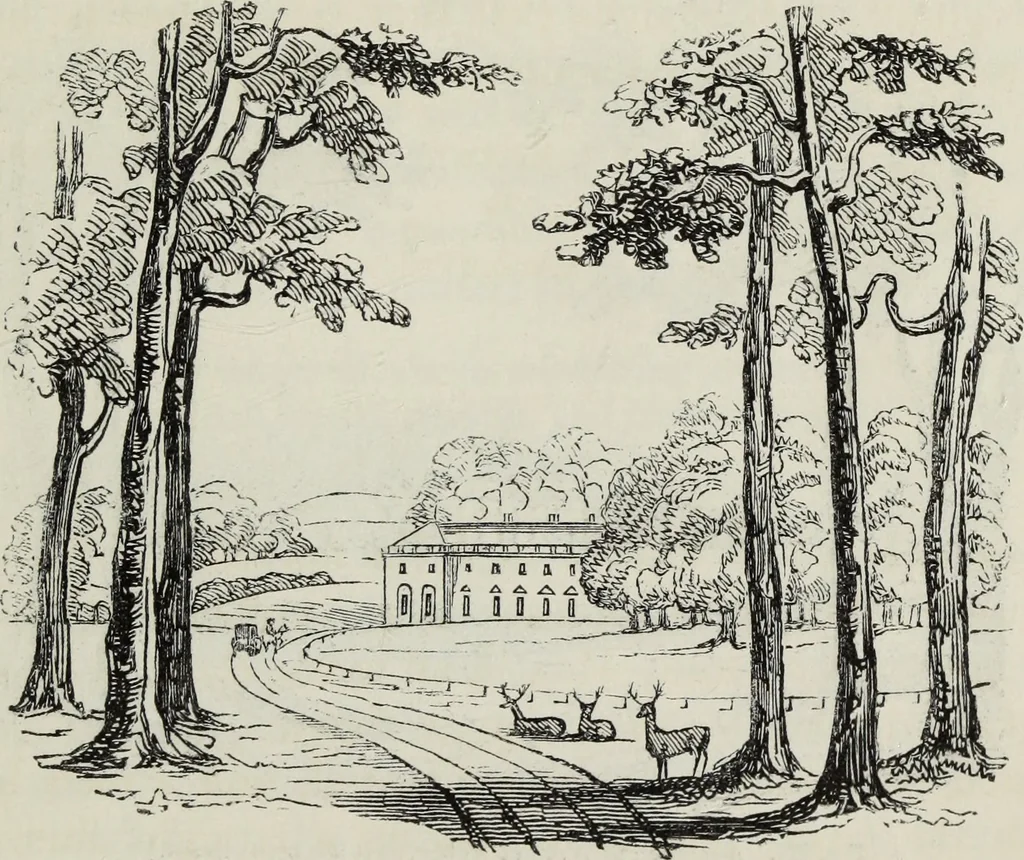 An illustration from The landscape gardening and landscape architecture of the late Humphry Repton, esq., being his entire works on these subjects : ...with historical and scientific introduction, a systematic analysis, a biographical notice, notes, and copious alphabetical index, 1840, leaf 588