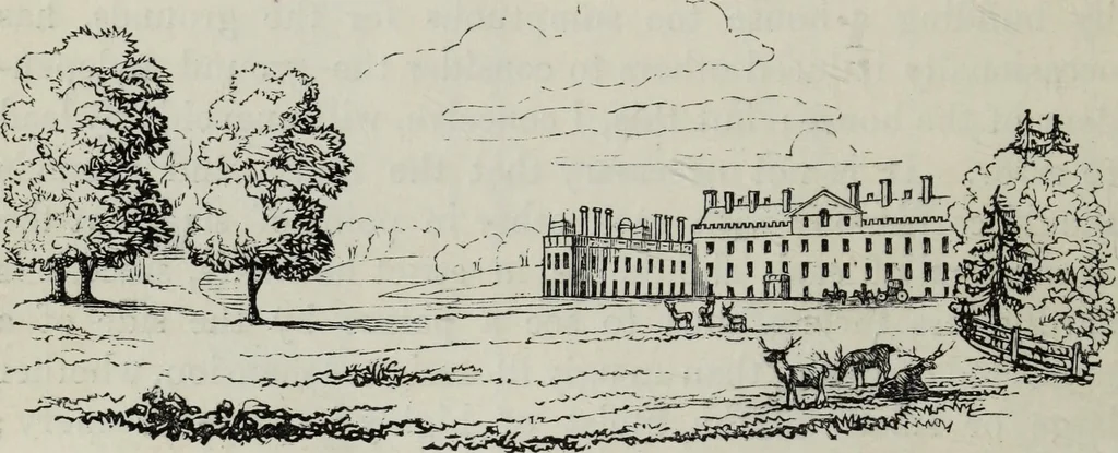 An illustration from The landscape gardening and landscape architecture of the late Humphry Repton, esq., being his entire works on these subjects : ...with historical and scientific introduction, a systematic analysis, a biographical notice, notes, and copious alphabetical index, 1840, leaf 91
